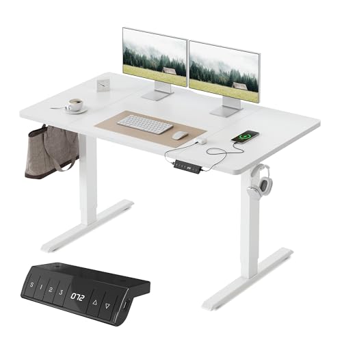 Amazon | FEZIBO 電動 昇降デスク USB-A/Type-C付き 幅120cm 奥行60cm